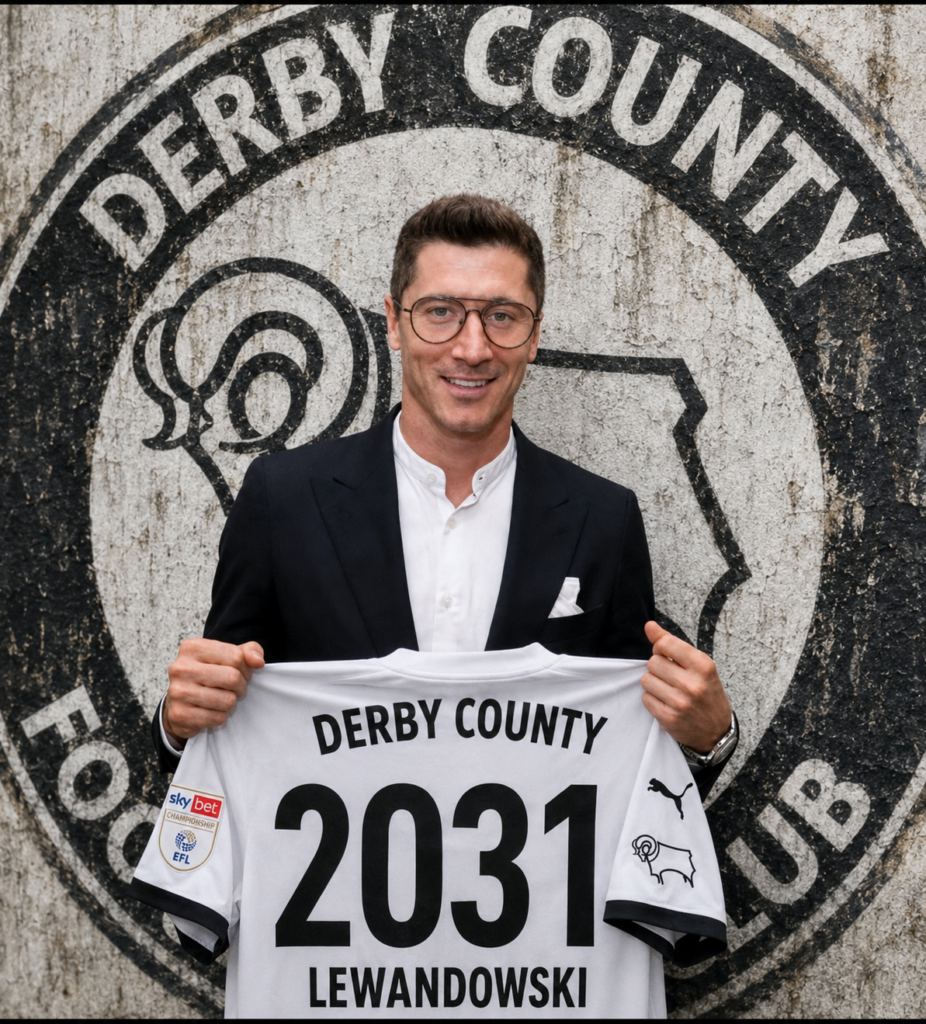 “The football world is witnessing the unimaginable. Robert Lewandowski is coming to Derby County, the FC Barcelona legend has completed his sensational Turn to the English record champions — a transfer that has sent shockwaves through the entire football world. Te…..